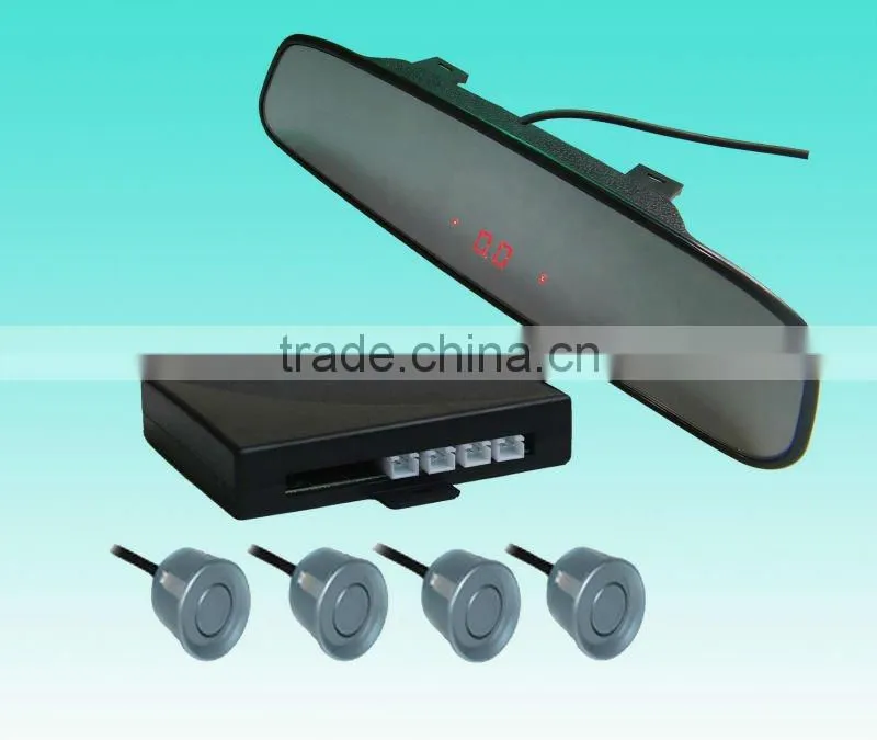 Super Thin Car Rear view Mirror VFD Parking Sensor 4 sensors