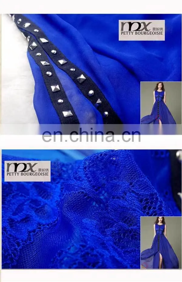 Blue Sexy Short Sleeveless Women Dress