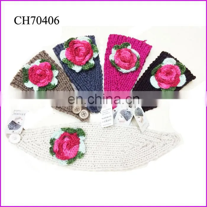 rhinestone decorated girl headbands crochet pattern