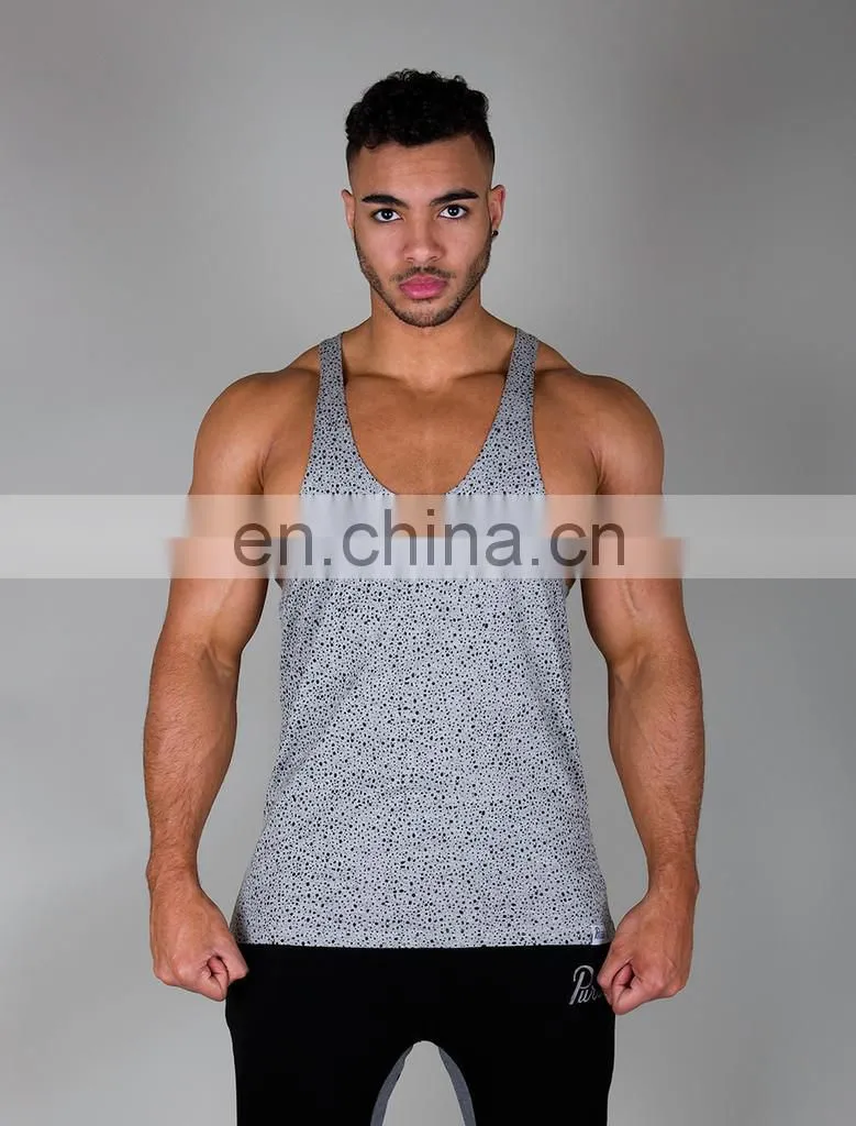 Trade Assurance Yihao 2015 Mens Sports Gym Wear Clothing Blended Cotton Stringer Vest Tank Top