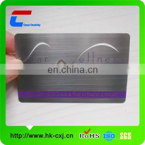 die cut metal business card with brush