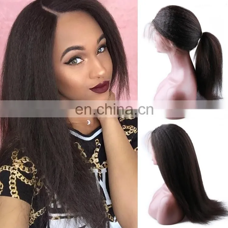 Malaysian sex girl body wave lace wig with 100% humen baby hair