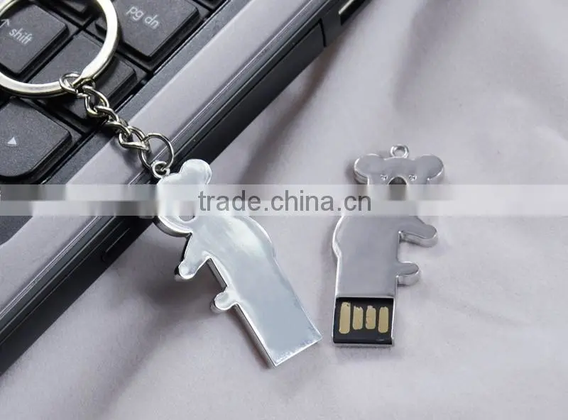wholesales factory price promotional metal bear usb flash drive