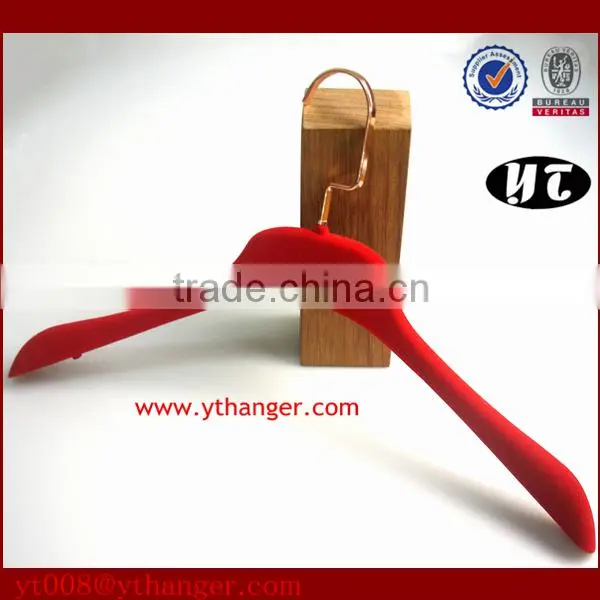 high quality plastic hanger velvet antislip women coat hanger