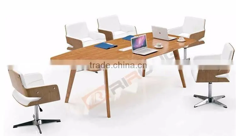High quality AA fireproof wood modern long oval conference table for 10 person