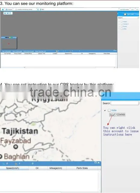 S1000 Web based software for vehicle gps tracker online tracking google map backup