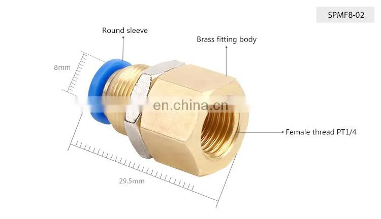 SNS SPMF Series Pneumatic Straight Female Thread Bulkhead Quick Connect Pipe Fittings Tube Joints