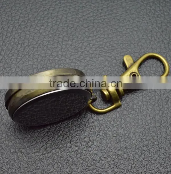 key watch with holder retro bronzed metal suit quartz pocket watch