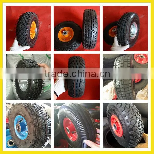 Cheap Wholesale Two Wheels Wagon Wheel Small Rubber Wheelbarrow Wheel 4.10 / 3.50-4