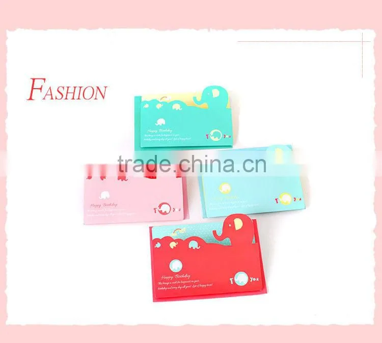 creative cute elephant small greeting card