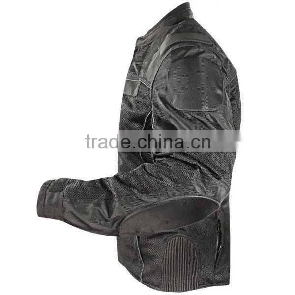 Men's Cordura Touring Motorcycle Jacket - Black with Red