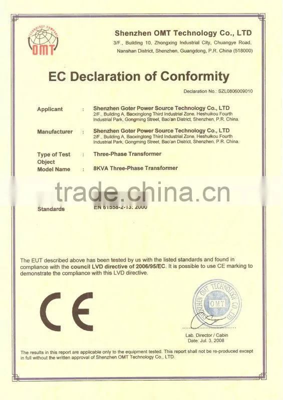 three phase variable transformer