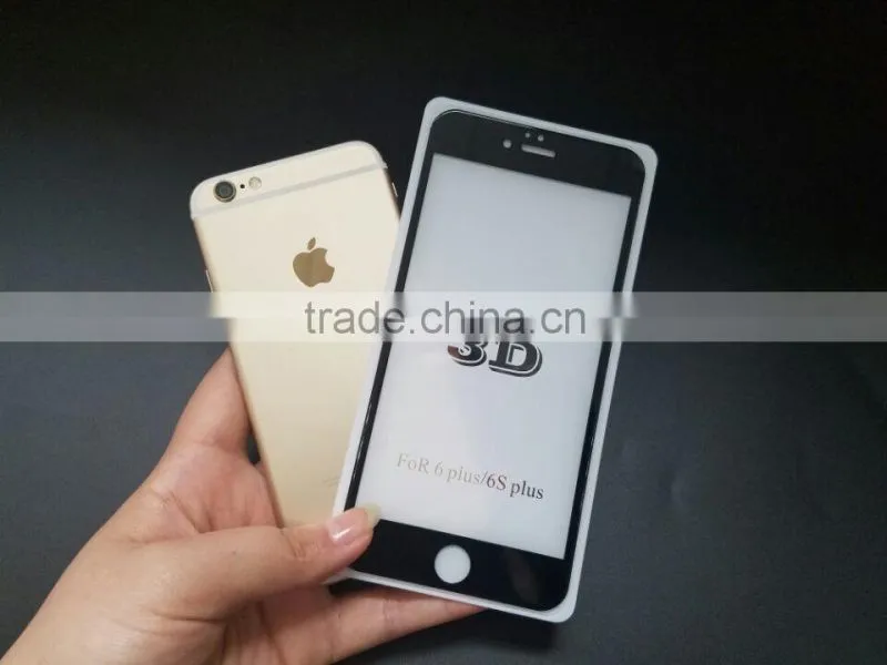 Perfet size!!100% full cover tempered glass screen protector with samll frame for iphone 6 /6 plus