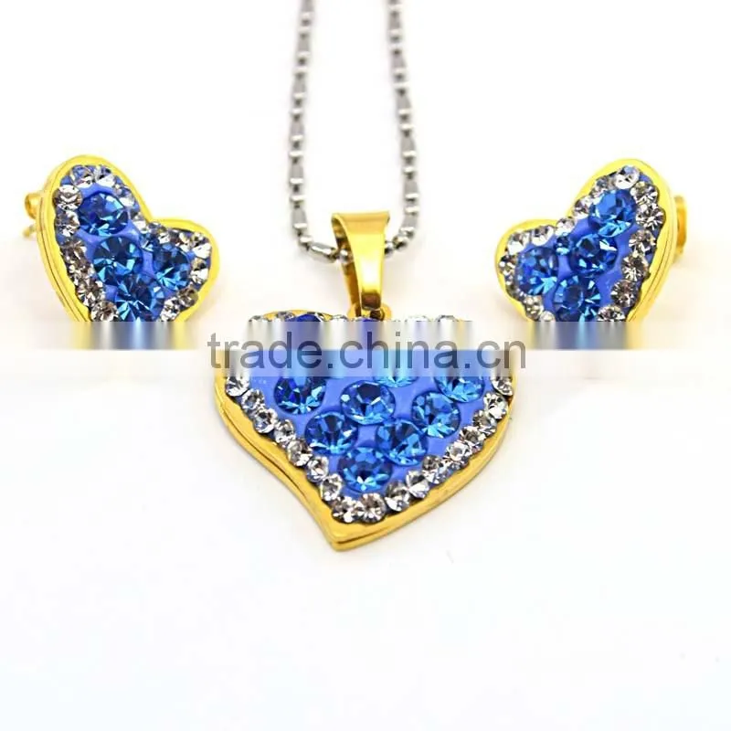 Brazilian Gold Jewelry Wholesale Gemstone Jewelry Colored Rhinestone Jewelry Set