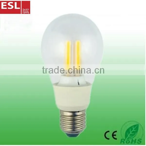 made in china A60 E27 470lm 4.7W 360 degree led light filament bulb