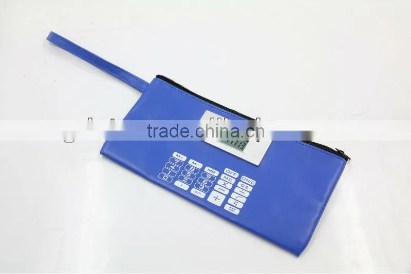 PVC pencil case with calculator with Compartments