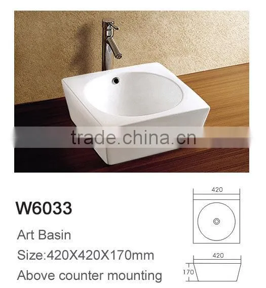 Alibaba sanitary ware porcelain square popular art baisn