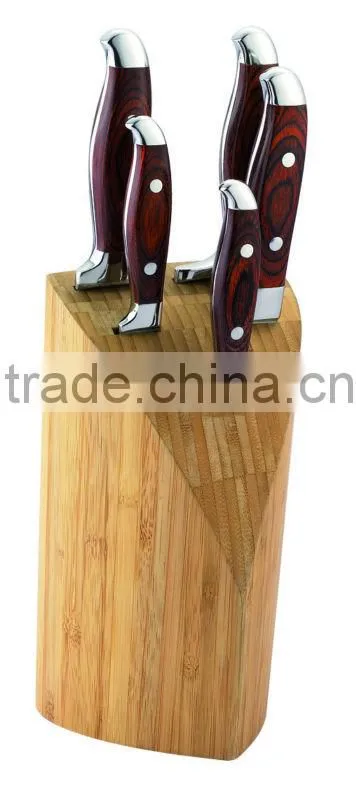 WOOD+430 S/S HANDLE 6PCS KITCHEN KNIFE SET