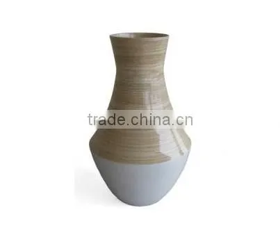 modern design for lacquer bamboo painting vase