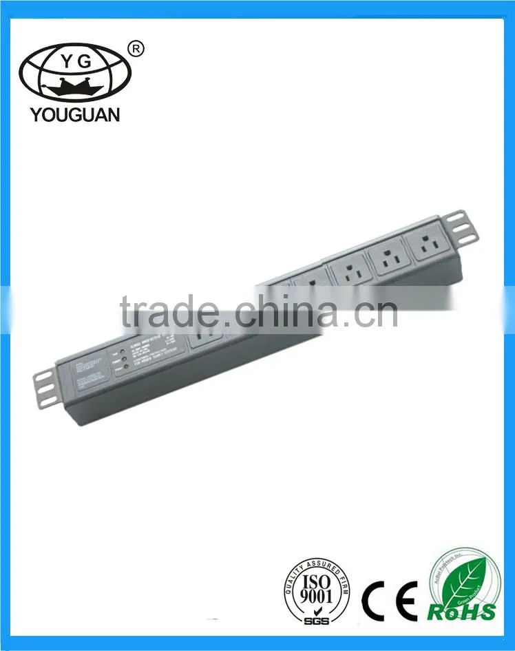 19''US type 7 ways smart PDU scoket with surge protection