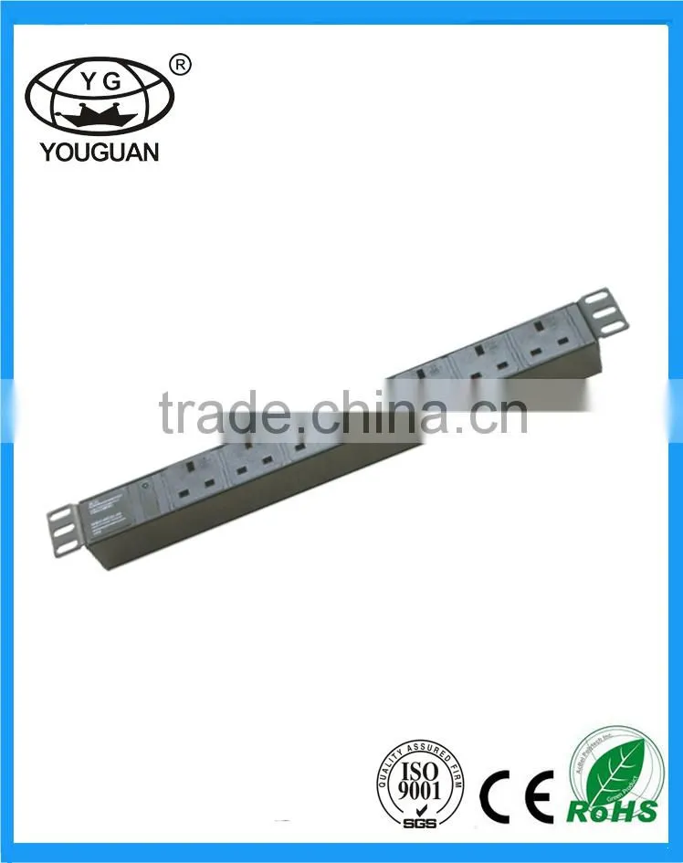 19 inch 7 Ways Rack UK Type power PDU Socket