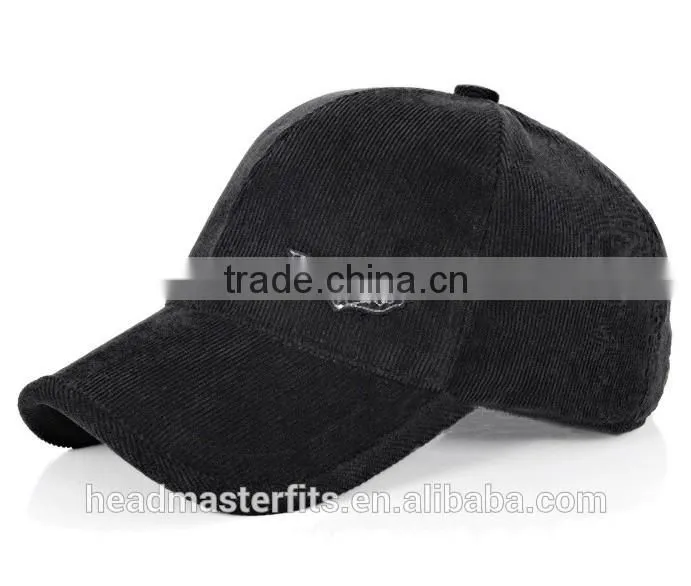 High quality curved corduroy 6 panel hat baseball cap sport caps