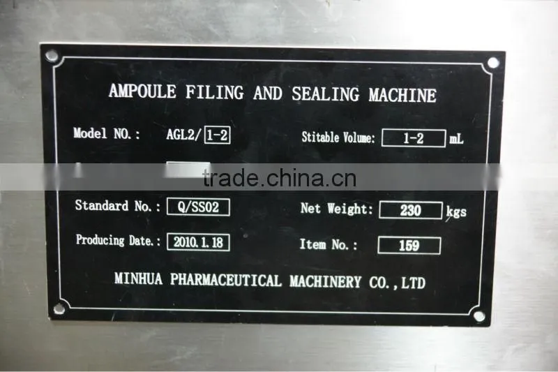 two needle ampoule filling and sealing machine
