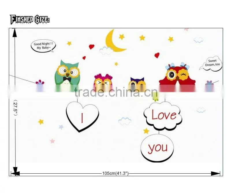 ALFOREVER the owl whiteboard sticker,whiteboard decals for kids