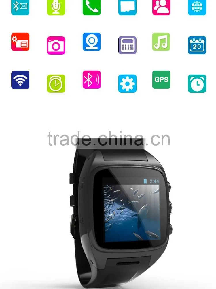 G-sensor E-Compass Gyroscope 1.54 inch 3G WIFI bt 4.0 MTK watch