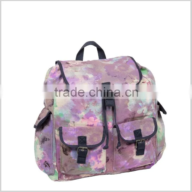 high quality hot sale custom girls canvas printing backpack