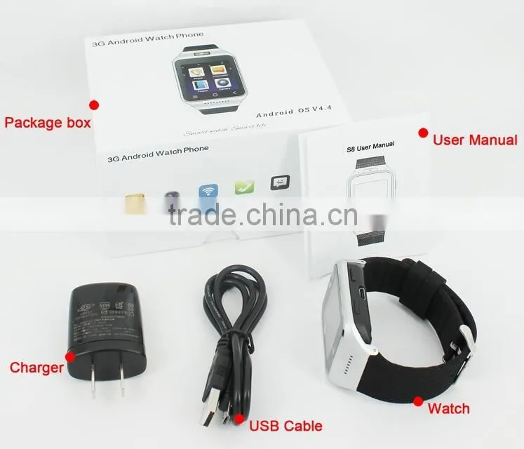 best price 2016! WCDMA/GSM Phone Call with 2.0M Camera Smart Watch Phone BB-63