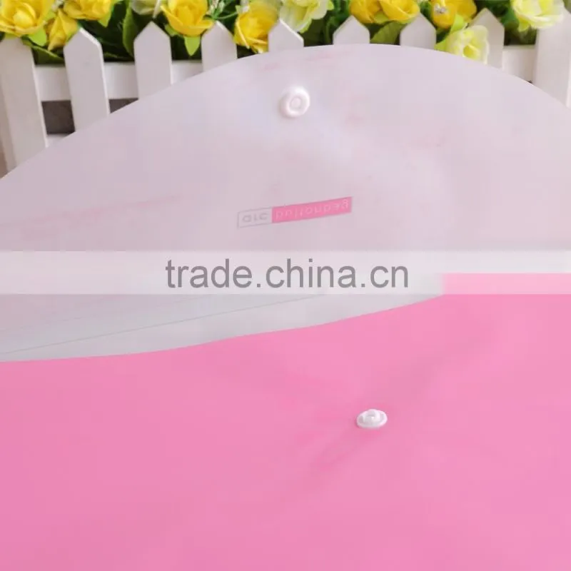 My clear bag customized A4/FC PP plastic vivid file bag document bag