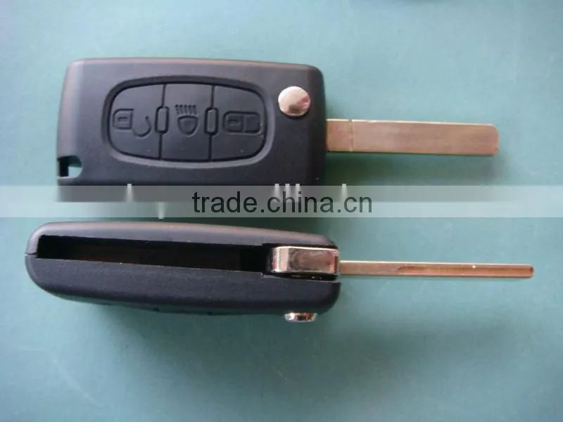 Tongda 3 button with light button flip remote key shell CE0536 with grove for Peugeot.Citroen