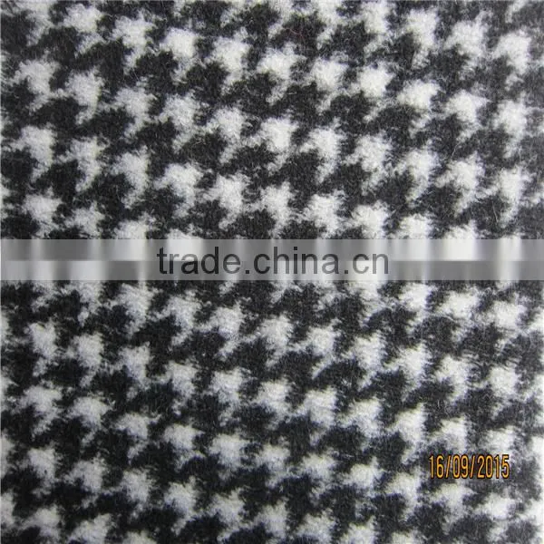 acrylic wool yarn jacquard fabric men's wool coat