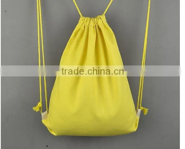 wholesale canvas cotton drawstring bag with various colors