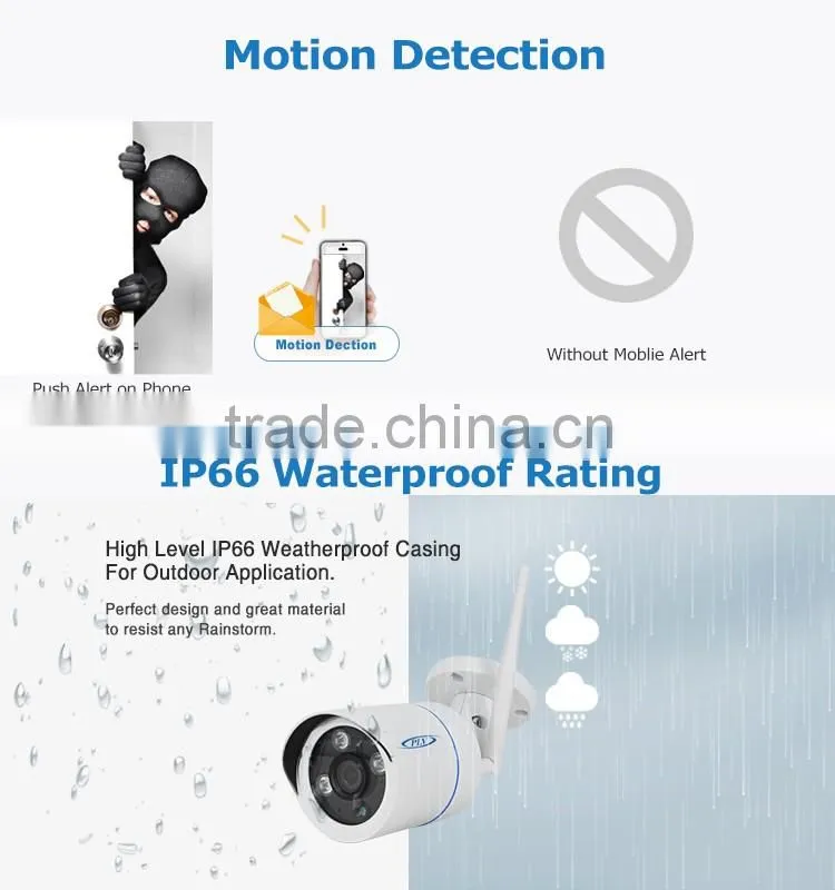 4channel 720P 1MP night vision IR led infrared security camera system wireless camera nvr kit