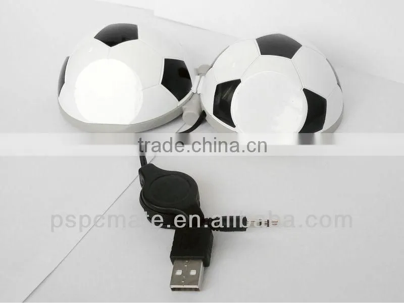 portablel round mini football speaker for PC,mobile phone and mp3
