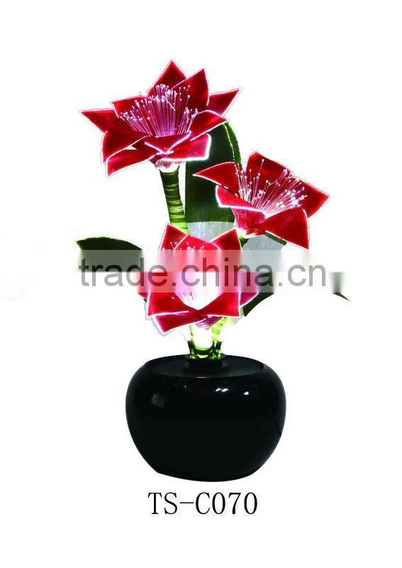 LED fiber optic color change lily flower lamp