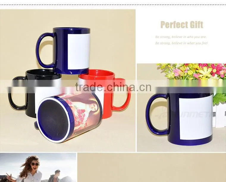Sunmeta india hot selling 11oz sublimation patch mug cup SKB07