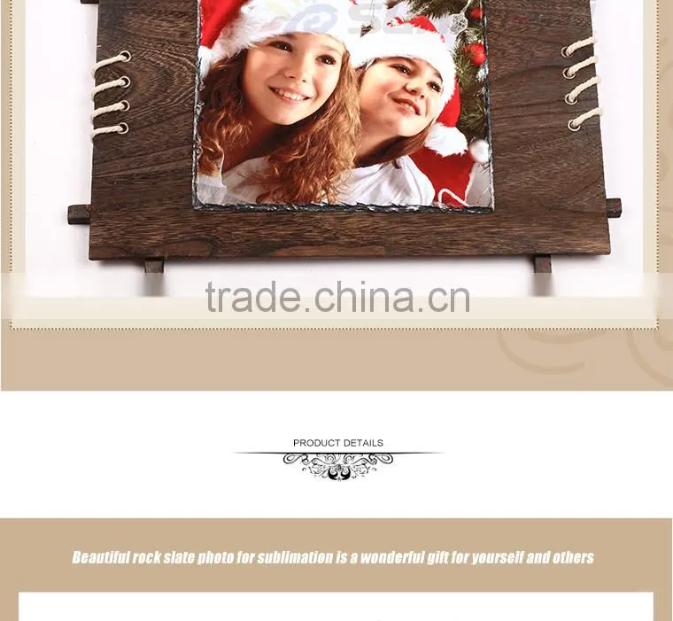 Sunmeta sublimation wooden rock photo frame wall hanging SH40