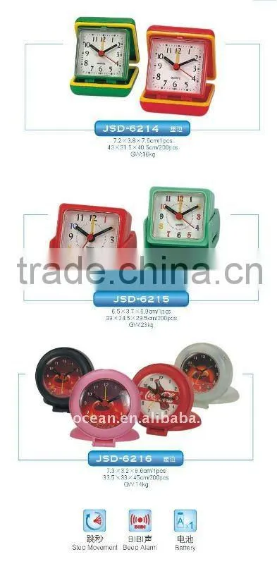 lowest price plastic clock,folding travel alarm Clock