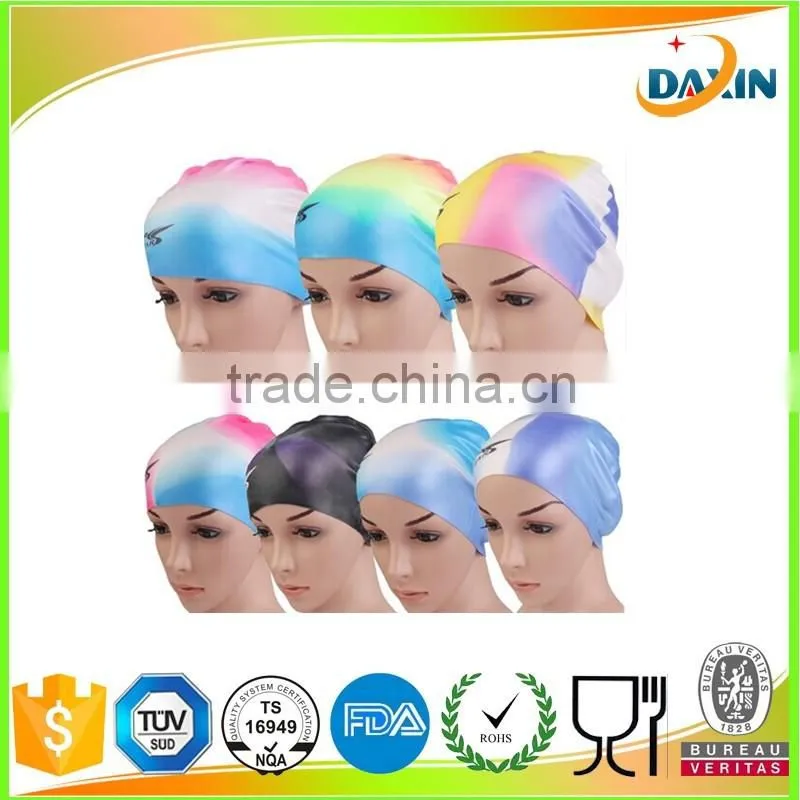 professional custom logo adult kid size silicone swim cap