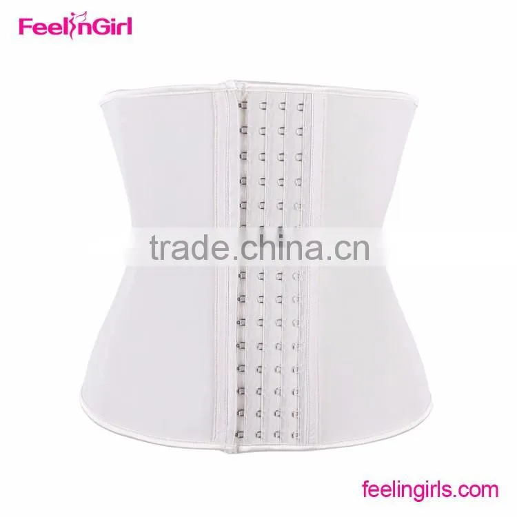High Quality Nude Latex Rubber 4 Row Hooks Waist Trainer Corset