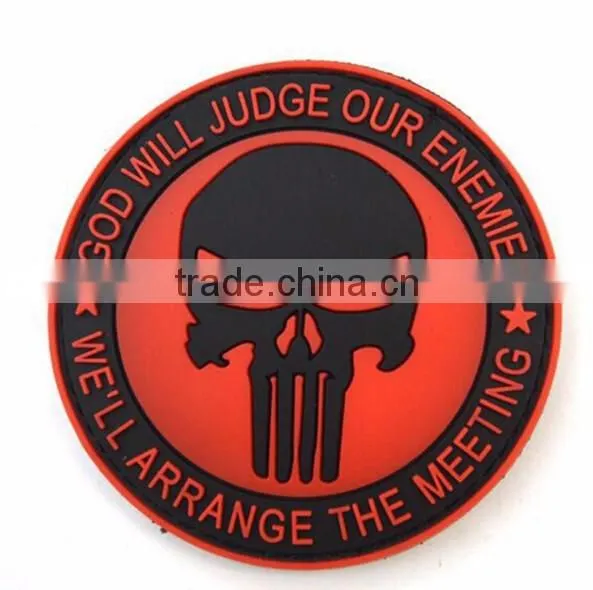 ound Ghost Skull Punisher Ghost 3D PVC Patches 3d velcro rubber patches