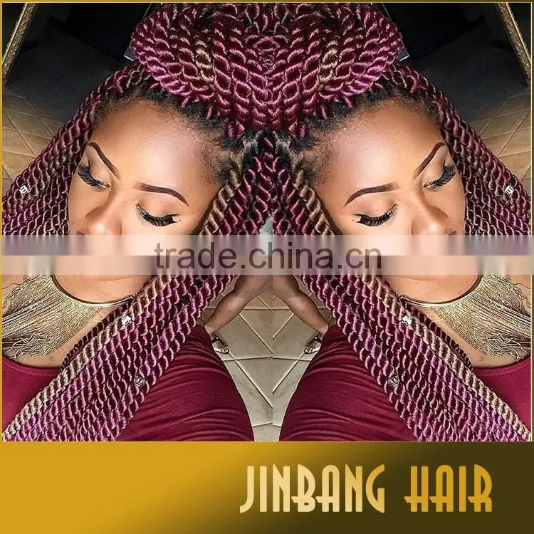 Cheap price synthetic hair extension 24 inch 2x havana mambo twist crochet braiding hair