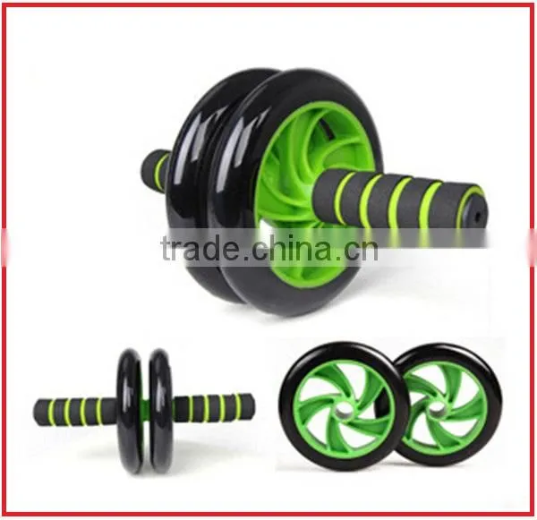 dual wheel exercise foam handle ab roller for wholesale