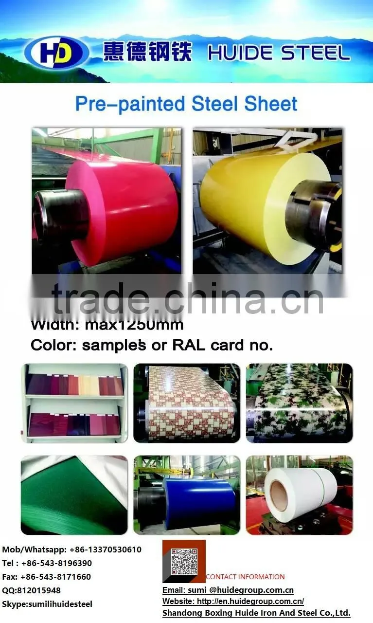 high quality/color RAL ppgi/prepainted galvanized steel coils/in shandong