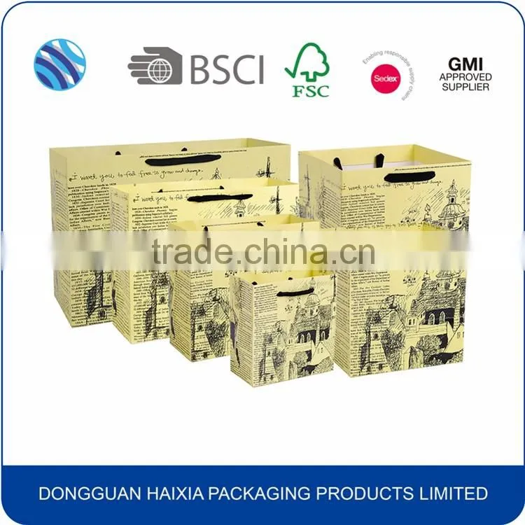 Colorful Printing Handle Bag Shopping Paper Bag Price