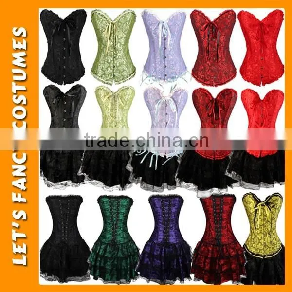 PGWC2597 Sexy womens halloween lace up boned corset tutu fancy dress outfit costume S-XXL