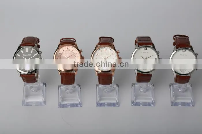 High-grade genuine leather quartz smart watch with sleep monitor , heart rate monitor
